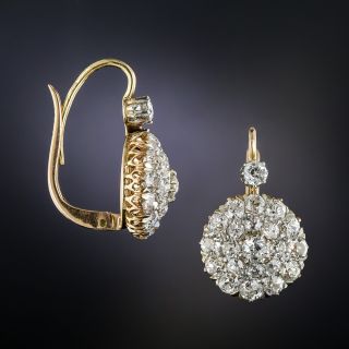 Antique Diamond Cluster Earrings