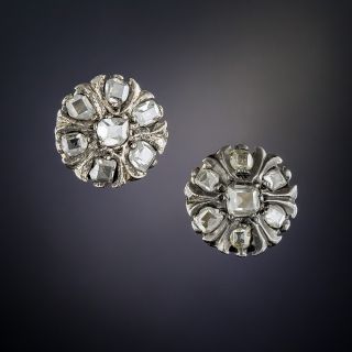Antique Diamond Cluster Stud Earrings