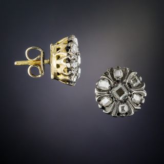 Antique Diamond Cluster Stud Earrings