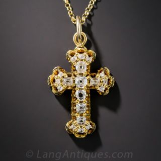 Antique Diamond Cross Pendant