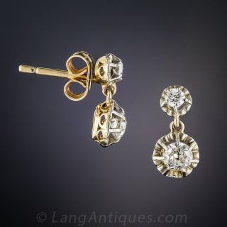Antique Diamond Dangle Earrings