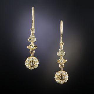 Antique Diamond Dangle Earrings - 2