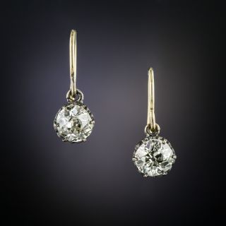 Antique Diamond Dangle Earrings - 2