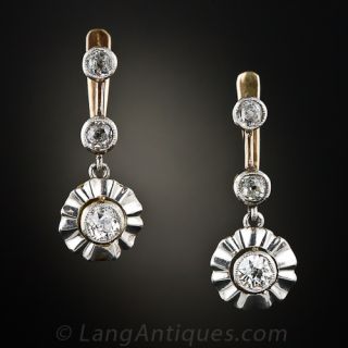 Antique Diamond Dangle Earrings