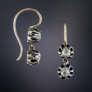 Antique Diamond Double Drop Earrings