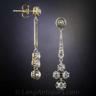 Antique Diamond Drop Earrings