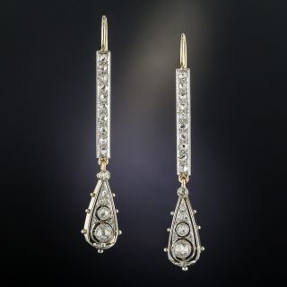 Antique Diamond Drop Earrings - 1