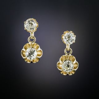 Antique Diamond Drop Earrings - 1