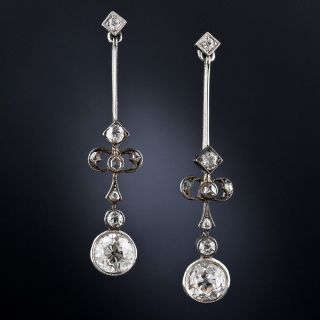 Antique Diamond Drop Earrings - 1