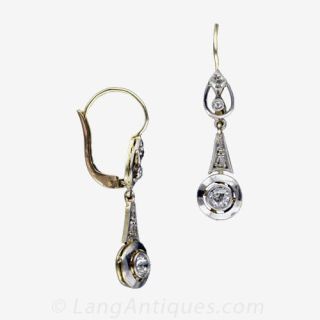 Antique Diamond Drop Earrings