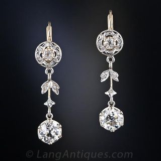 Antique Diamond Drop Earrings