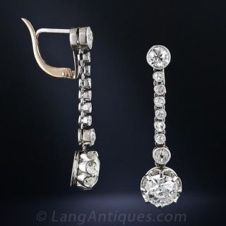 Antique Diamond Drop Earrings