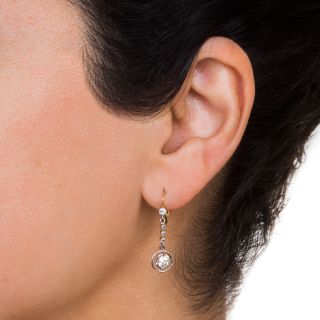 Antique Diamond Drop Earrings, Circa 1900
