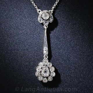 Antique Diamond Drop Necklace
