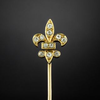 Antique Diamond Fleur-De-Lys Stickpin, Circa 1900