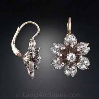 Antique Diamond Flower Earrings