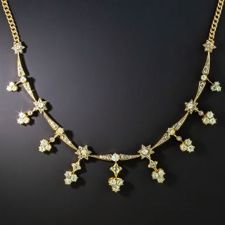 Antique Diamond Fringe Necklace - 2