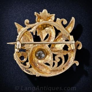 Antique Diamond Gargoyle Brooch