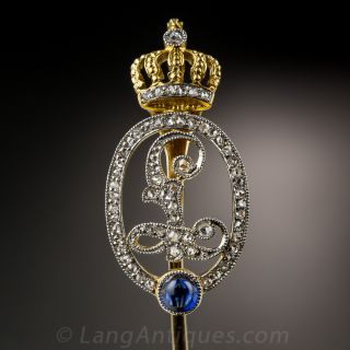 Antique Diamond 'L' Stickpin