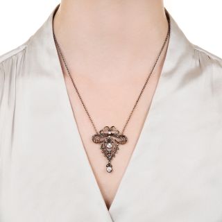 Antique Diamond Lavaliere Necklace