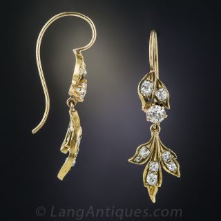 Antique Diamond Leaf Earrings