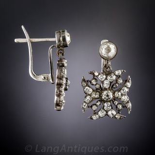 Antique Diamond Maltese Cross Earrings