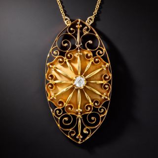 Antique Diamond Navette Necklace, Circa 1900s - 1