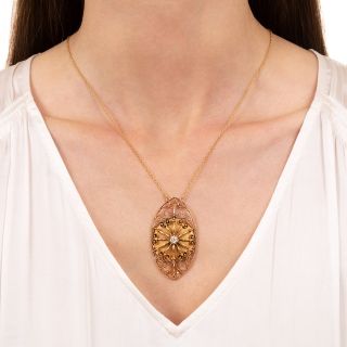 Antique Diamond Navette Necklace, Circa 1900s