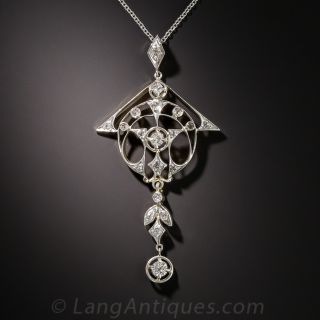 Antique Diamond Pendant Necklace