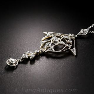 Antique Diamond Pendant Necklace