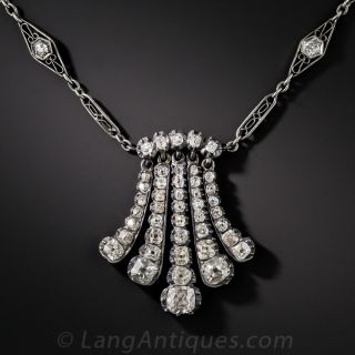 Antique Diamond Pendant Tassel Necklace - 2