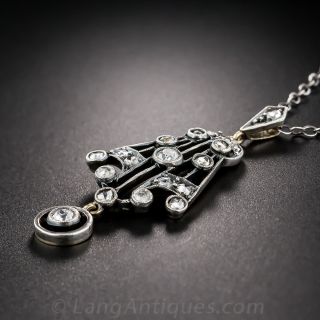 Antique Diamond Silver Over Gold Pendant
