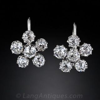 Antique Diamond Snowflake Earrings