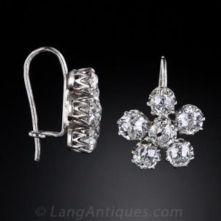 Antique Diamond Snowflake Earrings