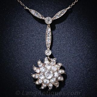 Antique Diamond Starburst Necklace - 1