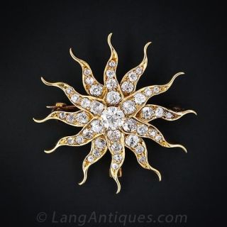 Antique Diamond Starburst Pin and Pendant