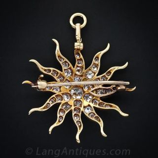 Antique Diamond Starburst Pin and Pendant