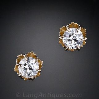 Antique Diamond Stud Earrings