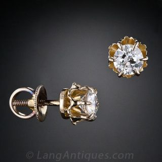 Antique Diamond Stud Earrings