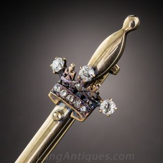 Antique Diamond Sword Brooch