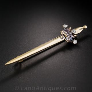 Antique Diamond Sword Brooch