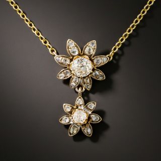 Antique Double Diamond Daisy Drop - 1