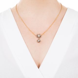 Antique Double Diamond Daisy Drop