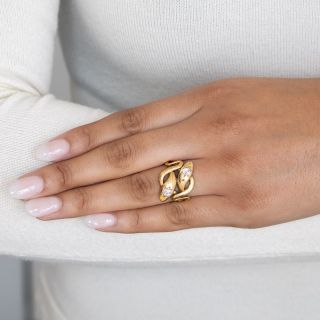 Antique Double Snake Diamond Ring