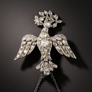 Antique Dove & Olive Branch Diamond Pendant