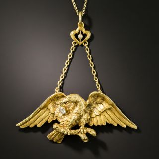 Antique Eagle Pendant Necklace - 2