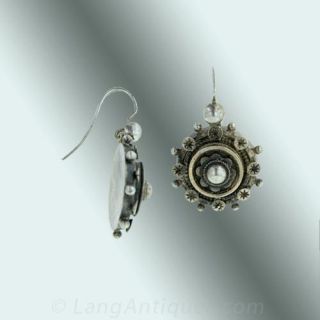 Antique Embossed Silver Drop Earrings