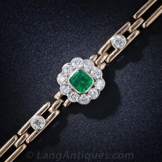 Antique Emerald and Diamond Bracelet - 1
