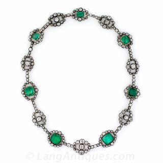 Antique Emerald and Diamond Necklace