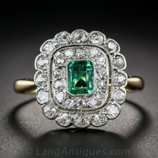 Antique Emerald and Diamond Ring